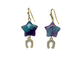 Fluorite Star & Horseshoe Drop Earrings