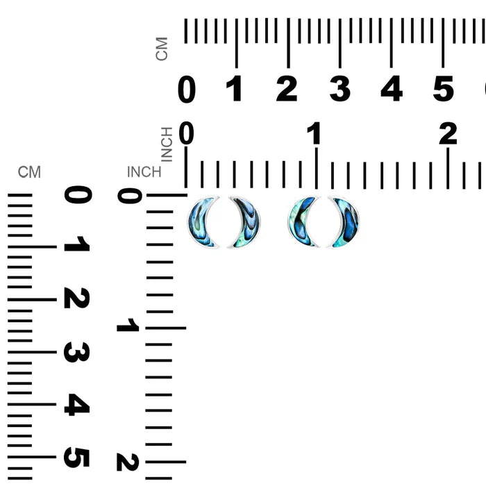 Starborn Abalone Shell Crescent Moon Post Earrings | Sterling Silver