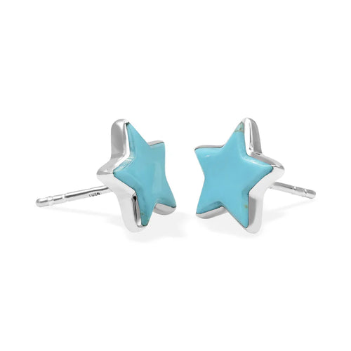 Starborn Turquoise Star Post Earrings | Sterling Silver